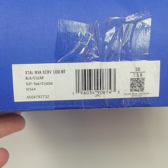 Stuart Weitzman Crystal Nova Xcurve 100 Zip Spool Heel Boot Black Size 7.5 - Picture 7 of 9